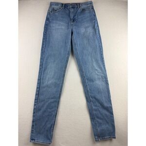 American Eagle Mom Jeans Light Wash High Rise Stretch Denim Women's Size 4‎ Long